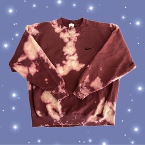 Vintage 90s Tie Dye Nike Maroon Sweatshirt Size M Unisex